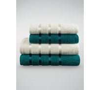 Полотенца махровые DIANA, Авеню, цвет: Изумруд/Молочный (50x80 см (2 шт.), 70x130 см (2 шт.)) НПDА-ИзМол-50-70-4