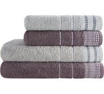 Полотенца махровые DIANA, Лион, цвет: Грей/Серый (50x80 см (2 шт.), 70x130 см (2 шт.)) ПМDЛ-ГрС-50-70-4