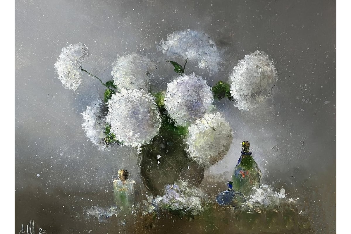 Картина Буревестник Натюрморт. Картина Медведева Игоря Гортензии 3304 ...