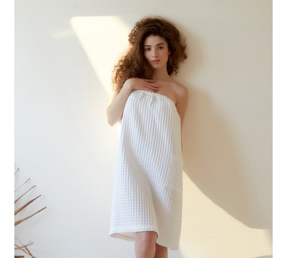 Полотенце Этель вафельное банное Boho парео 80х145 см цвет белый, 100% хлопок, 290 г/кв.м 6243498
