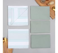 Кухонный набор Этель микс: полотенце 42x67 см 2 шт, салфетка 40x40 см 3 шт, 100% хлопок 10289561