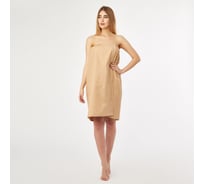 Полотенце вафельное для бани Экономь и Я Парео 80x144 см, бежевый 100% хлопок, 200 г/кв.м 3440338