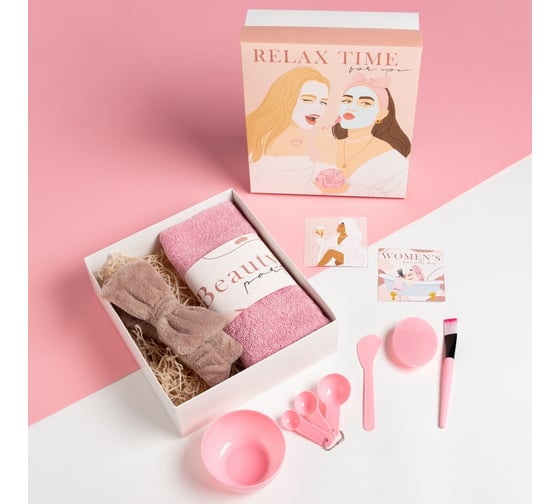 Набор подарочный Этель Relax time полотенце и аксессуары 4 предмета 7546502