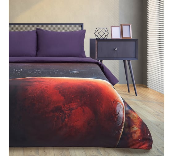 Комплект постельного белья Этель 1.5 спальное, Red planet, 143х215 см, 160х240 см, 50х70 см - 2 шт., мако-сатин 4710609