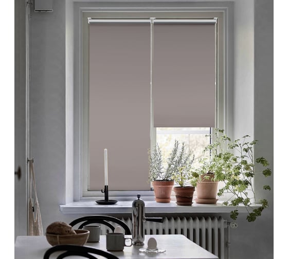 Рулонная штора, Blackout, silverback отражающий, нюдовый, 48x160см, арт. Эскар 7691048160