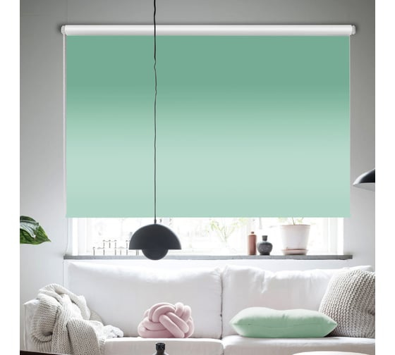 Рулонная штора, Blackout, LUX цвет зеленый 140x170 см, арт. Эскар 7513140170