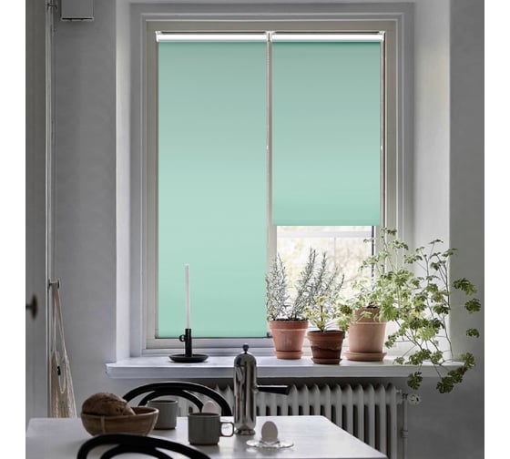 Рулонная штора, Blackout, LUX цвет зеленый 48x170 см, арт. Эскар 7513048170