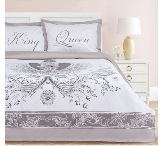 Комплект постельного белья Этель евро, King&Queen, 200х215 см, 215х240 см, 50х70+4 см - 2 шт., 100% хлопок 4695910 1