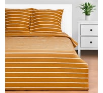 Комплект постельного белья Этель 2 спальное,  Mustard stripes, 175х215 см, 200х220 см, 70х70 см - 2 шт., 100% хлопок, поплин 6632199