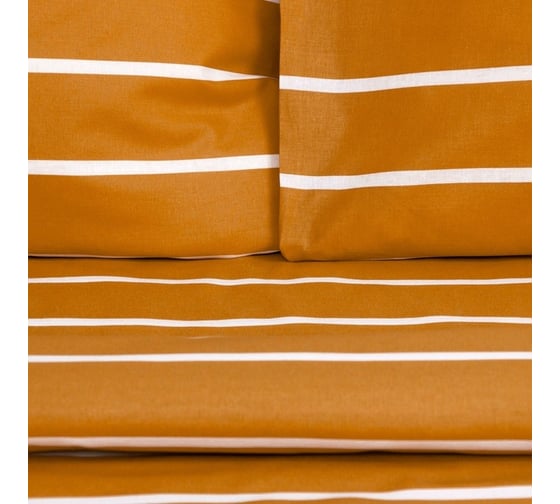 Комплект постельного белья Этель дуэт, Mustard stripes, 143х215 см - 2 шт., 220х240 см,70х70 см - 2 шт., 100% хлопок, поплин 6632200