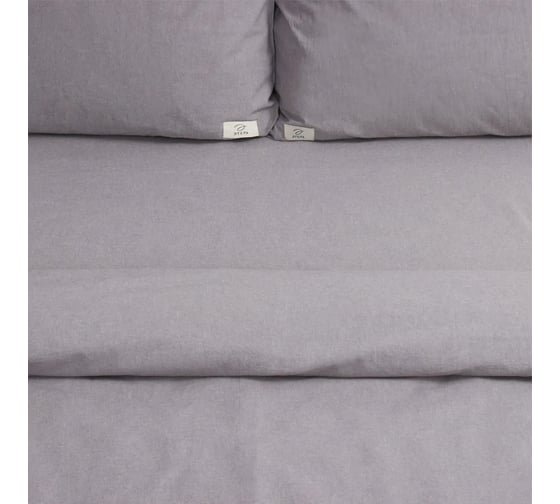 Комплект постельного белья Этель 1.5 спальное, Denim, 155х210 см, 160х240 см, 50х70 см - 2 шт., серый, 100% жатый хлопок, 140 г/м2 10245453