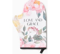 Варежка-прихватка Этель "Love and Grace" 20x28 см, саржа, 100% хлопок, ватин 250 г/м2 9892079