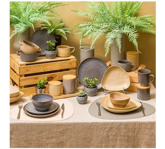 Салатник Lefard с ручками 13, 6 см коллекция glaze collection цвет: серый меланж мал. уп. = 6 шт мин. партия 191-227