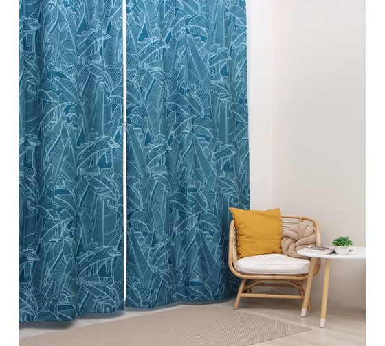 Комплект штор Этель Date palme 145х260 см-2 шт, 100% п/э, 140 г/м2 10290589 1