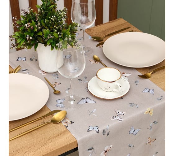 Дорожка Этель Butterflies 40x146 см, 100% хлопок, рогожка 186 г/м2 9590605