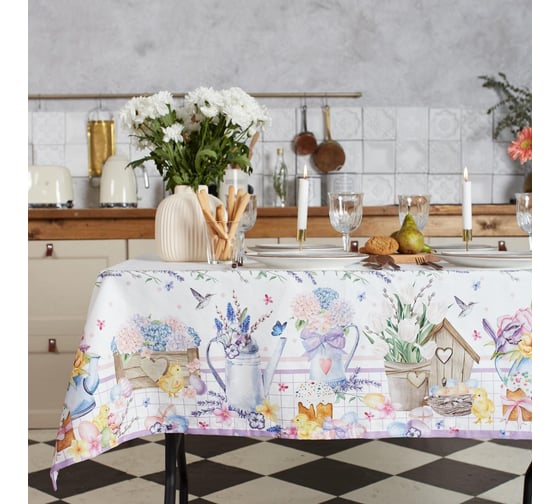 Скатерть Этель Цыплята и куличи 110x147 см, 100% хлопок, саржа 190 гр/м2 6261130