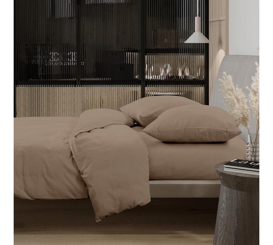 Комплект постельного белья Wenge 2.0 перкаль Актив Optima 50x70 рисунок 86011-11 Latte 896962 1
