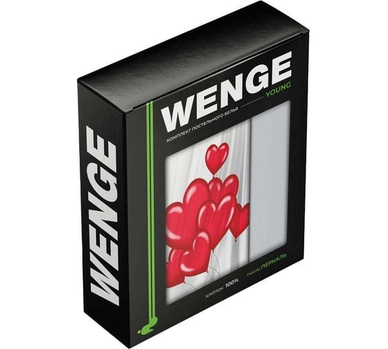 Комплект постельного белья Wenge 1.5 перкаль Young 70x70 рисунок 6753-1/15950-28 Air hearts 951133