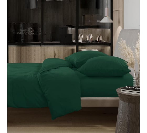 Комплект постельного белья Wenge семейный перкаль Актив Optima 70x70 рисунок 86407-9 Malachite 995107