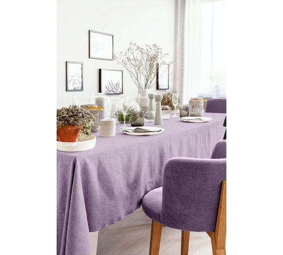 Скатерть Wenge рогожка 903 145x145 рисунок 60008-17 Lavender 896369 1