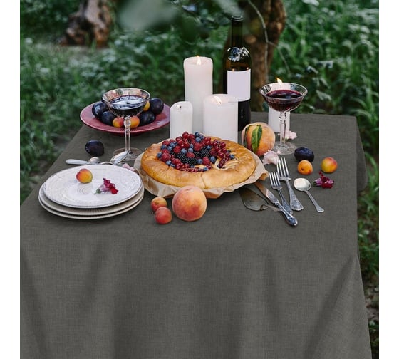 Скатерть Wenge рогожка, 145x180, рис 60008-2 Juliet stone, арт 903 775087 1