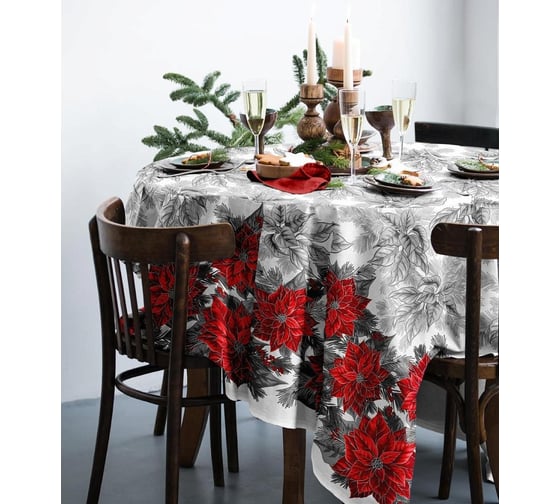 Скатерть Wenge рогожка, арт 903, 145x220, рис 60103-1 глиттер Christmas Star 988484