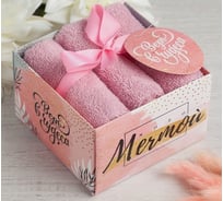 Набор махровых полотенец Этель Мечтай 30x30 см - 3 шт, хлопок 340 гр/м2 4671218