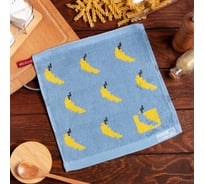 Полотенце кухонное Этель Бананы цвет голубой, 25х25 см 100% хлопок 7528272