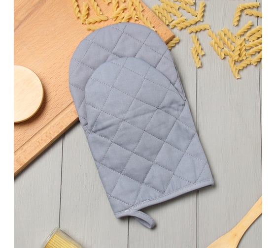 Варежка-прихватка Этель Kitchen цвет серый, 15x28 см, саржа, 100% х/л 10179644