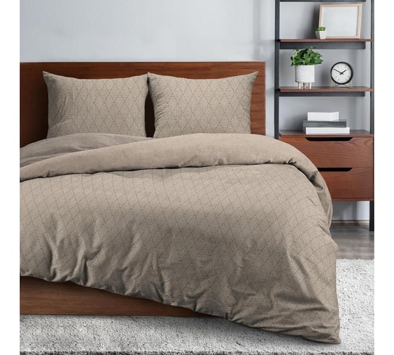 Комплект постельного белья Wenge 1.5, бязь, Basic 50x70, рис. 27126-1/31117-72 Pelle 896817 1