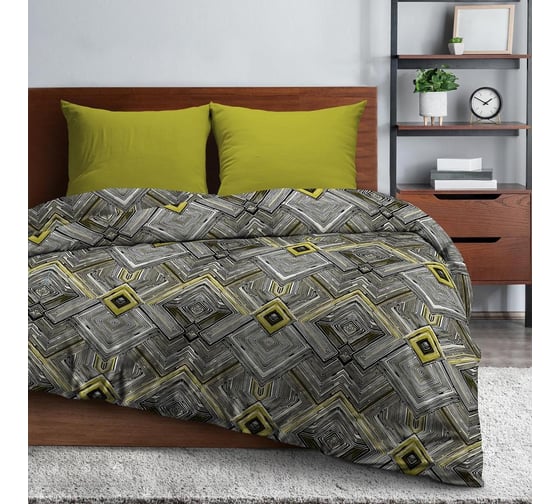 Комплект постельного белья Wenge евро, бязь, Basic 70x70, рис. 60068-1/24600-22 Eastern geometry 966979 1