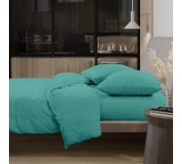 Комплект постельного белья Wenge евро, перкаль, Актив Optima 70x70, рис. 86056-8 Emerald 998497