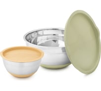 Набор мисок Attribute с крышками NATURA 2 шт 1.5 л + 2.4 л ASN005