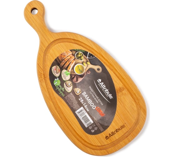 Разделочная доска Attribute BAMBOO CURVE 28x14x1.5 см ABX170