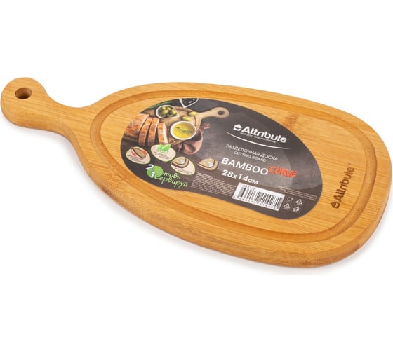 Разделочная доска Attribute BAMBOO CURVE 28x14x1.5 см ABX170