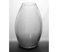 Ваза с декоративной текстурой Никольский завод светотехнического стекла МАТИЛЬДА2 прозрачная, средняя, диаметр 17 см, высота 28 см 068230