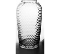 Ваза с декоративной текстурой Никольский завод светотехнического стекла ГЛОРИЯ прозрачная, средняя, диаметр 145 мм, высота 26 см 068228