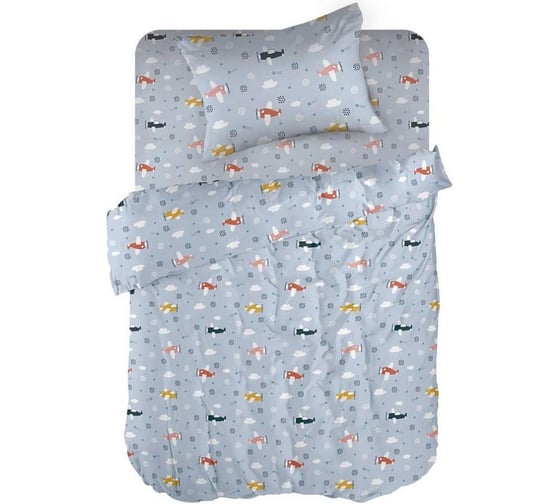 Комплект постельного белья Wenge детск. перкаль Baby (40x60) рис. 60084-1 Airplanes 972859