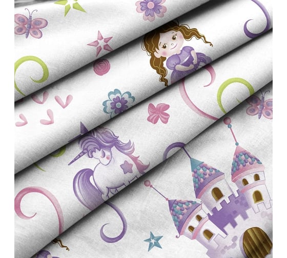 Комплект постельного белья Wenge детск. перкаль baby (40x60) рис. 60089-1 Princess and dragon 977008