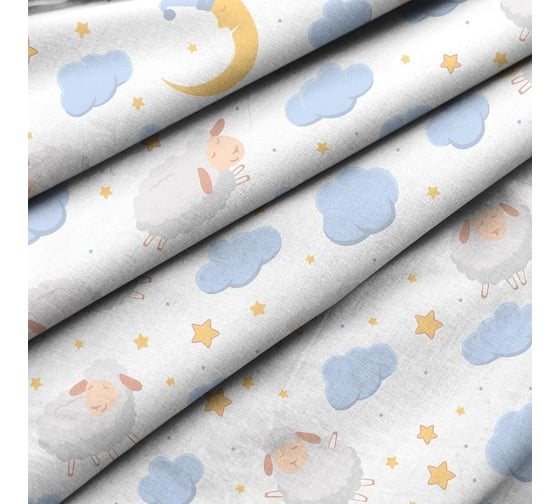 Комплект постельного белья Wenge детск. перкаль baby (40x60) рис. 60082-1 Sheep in the clouds 977006