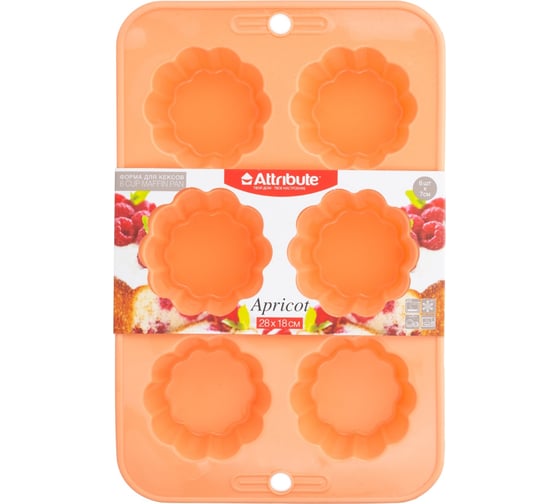 Форма для кексов Attribute APRICOT 6 ячеек ABS308