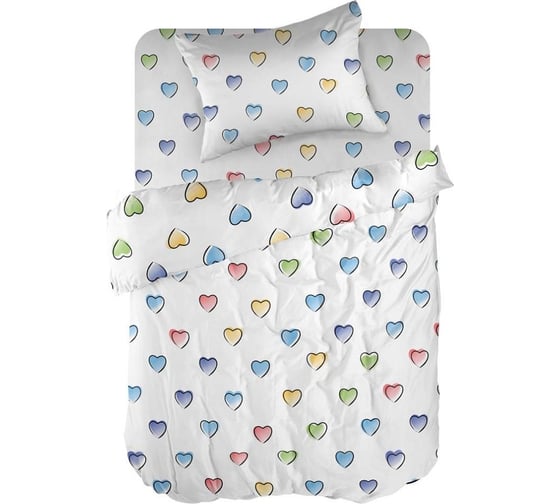 Комплект постельного белья Wenge 1.5 перкаль kids (70x70) рис. 60047-1 Heavenly hearts 966991