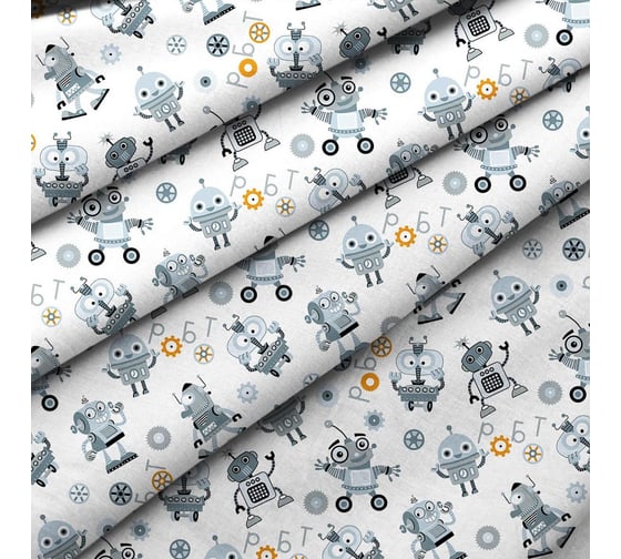 Комплект постельного белья Wenge 1.5 перкаль Kids (70x70) рис. 60095-1 Robots 972856