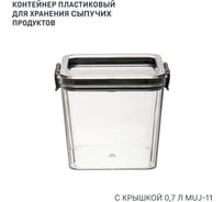 Контейнер с крышкой "два замка" HANDY HOME, Д90 Ш90 В95, 700 мл, прозрачный Muj-11
