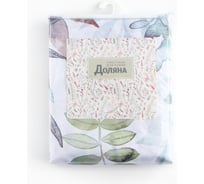 Шторы для кухни Доляна Акварельные листья 145х180 см - 2 шт., подхваты - 2 шт., 100% полиэстер 10261474