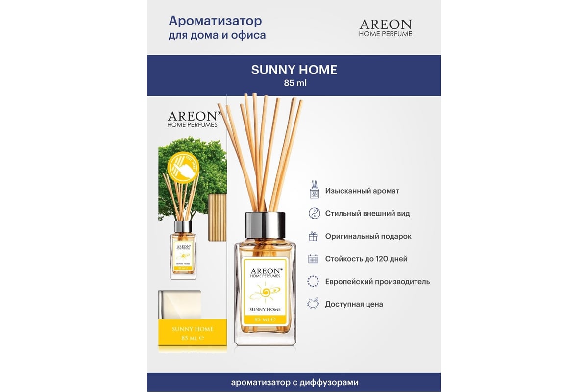 Ароматизатор для дома Areon Солнечный дом, 85 мл 704-PS-01 - выгодная цена,  отзывы, характеристики, фото - купить в Москве и РФ