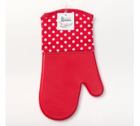 Варежка Доляна Профи300 красный, 18x33 см, 100% полиэстер, силикон 3738371