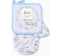 Кухонный набор Доляна Котенок: варежка 20x28 см, прихватка 17х17 см, 35% хлопок, 65% полиэстер 9927478