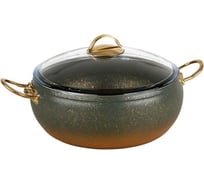 Кастрюля OMS collection со стеклянной крышкой 18x8 см 2 л, с антипригарным покрытием, оливковый 3141-IND-OLV-18