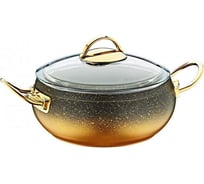 Кастрюля OMS collection со стеклянной крышкой 18x8 см 2 л, с антипригарным покрытием, черный 3141-IND-Gd-18